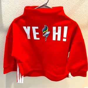 Splash Bright Orange Sweatshirt with sequin embroidery and box sleeves